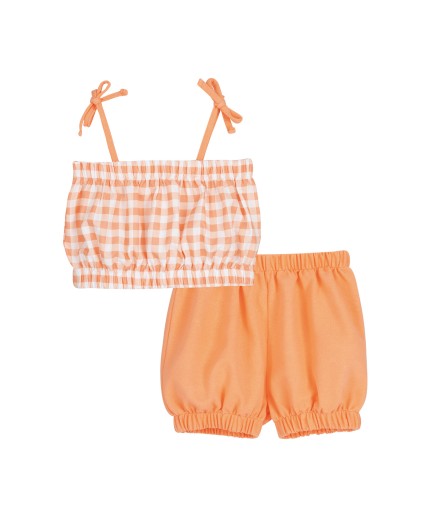 V Conjunto Pantalón CUADROS Bebé Niña