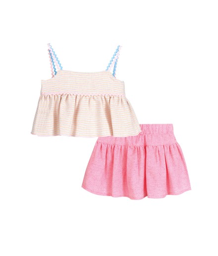 V Conjunto Falda STRAWBERRY Bebé Niña