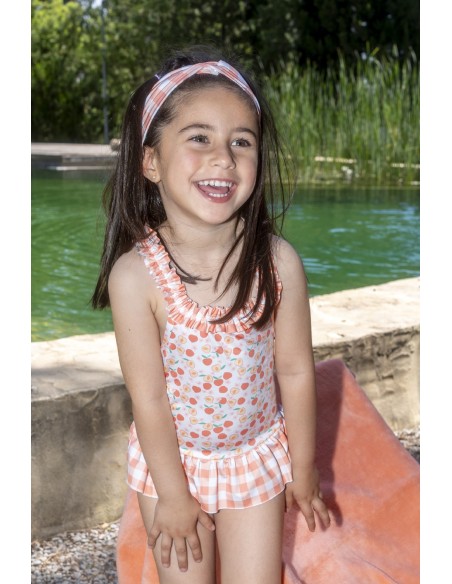 V Bañador CUADROS Bebe Niña